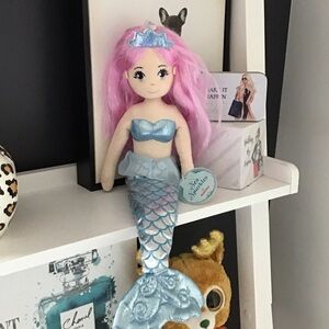 Mermaid Doll with Pink Hair and Blue Outfit